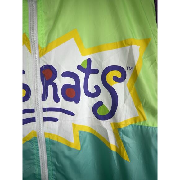 Vintage Nickelodeon Rugrats Windbreaker Jacket Size M Colorblock 90s Retro Style - Picture 4 of 16
